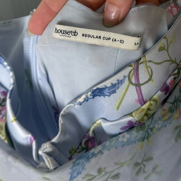 House of CB Lini Blue Floral Print Mesh Maxi Dress XL - Picture 9 of 11